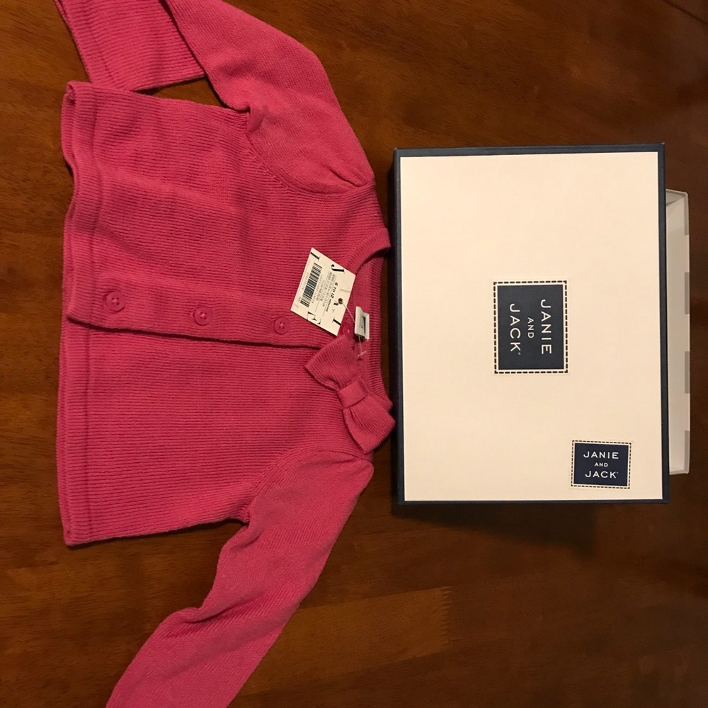 Janie and jake 6-12m pink cardigan